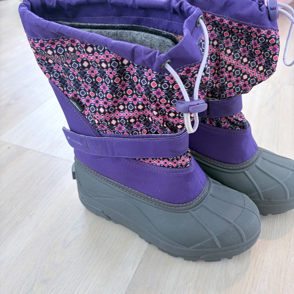 Columbia Youth Powderbug Plus II Snow Boots‎ Purple Pink BY1298-559 Size 4